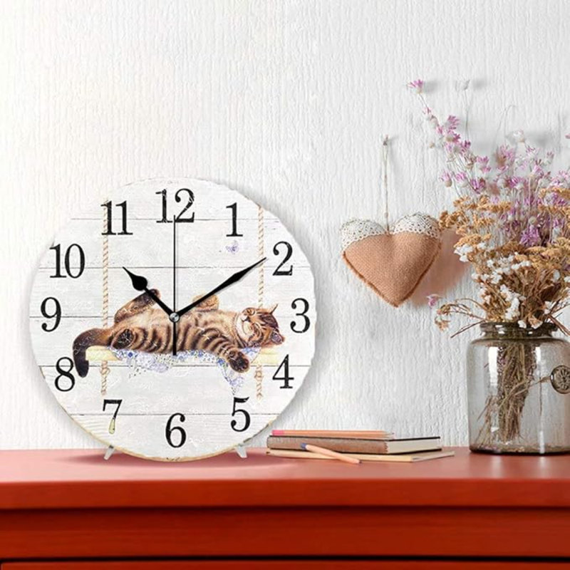 Horloge murale ronde en bois Wamika