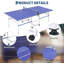 Table de ping-pong portative 8 pi avec mode lecture, filet de tennis de table pliable, raquettes et balles, bleu-135106965