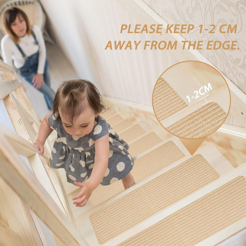 Tapis d'escalier antidérapant Brevin, Beige