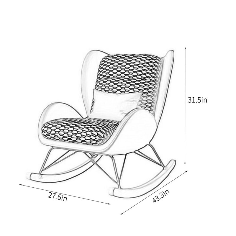 Chaise berçante avec treillis Luxury Bird Bird, Orange