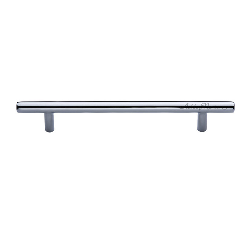 Polished Chrome Modern Bar Pull with Mounting Hardware