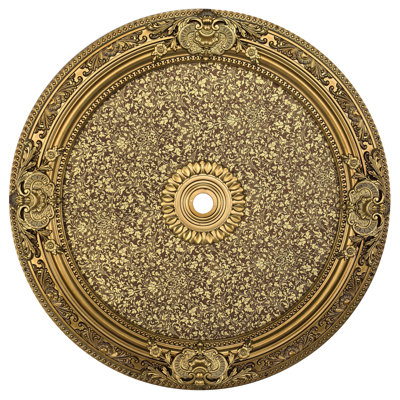 Médaillon de plafond de vigne baroque brun doré 35 pouces