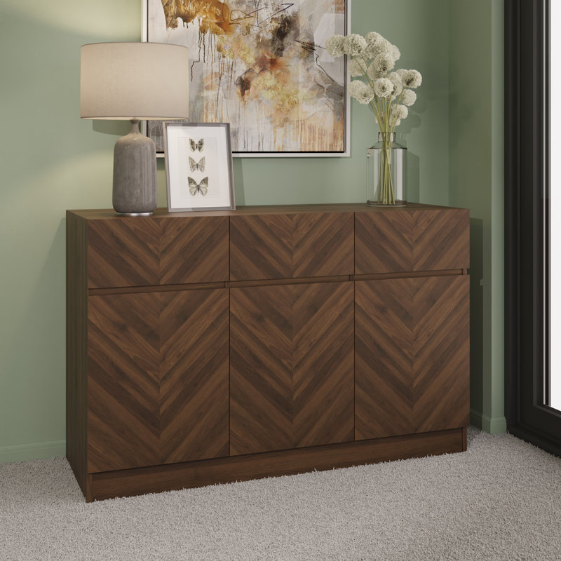 Collins 118.8 Cm 3 Drawer Sideboard, Royal Walnut