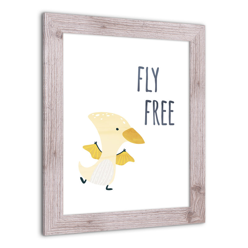 «Flying Dino», art encadré gratuit, H 20 po x l 16 po x P 0,75 po, Cadre blanc