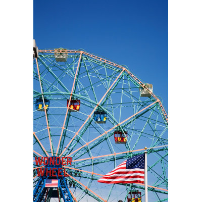 Ferris Wheel, Coney Island by Jodiechapman - Wrapped Canvas Print
