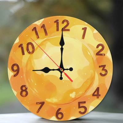 Horloge jaune aquarelle