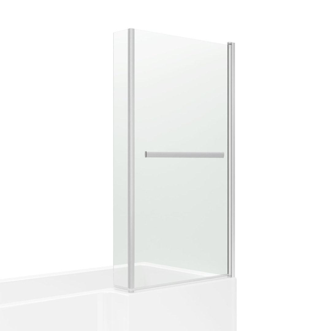 iBathUK 805 x 1400mm Bathroom L Shape Bath Shower Glass Screen with Towel Rail