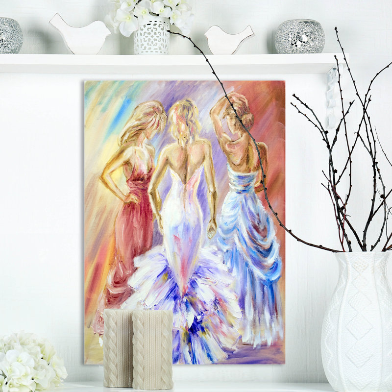 «Beautiful Women at the Ball», reproduction sur toile tendue, H 20 po x l 12 po x P 1po