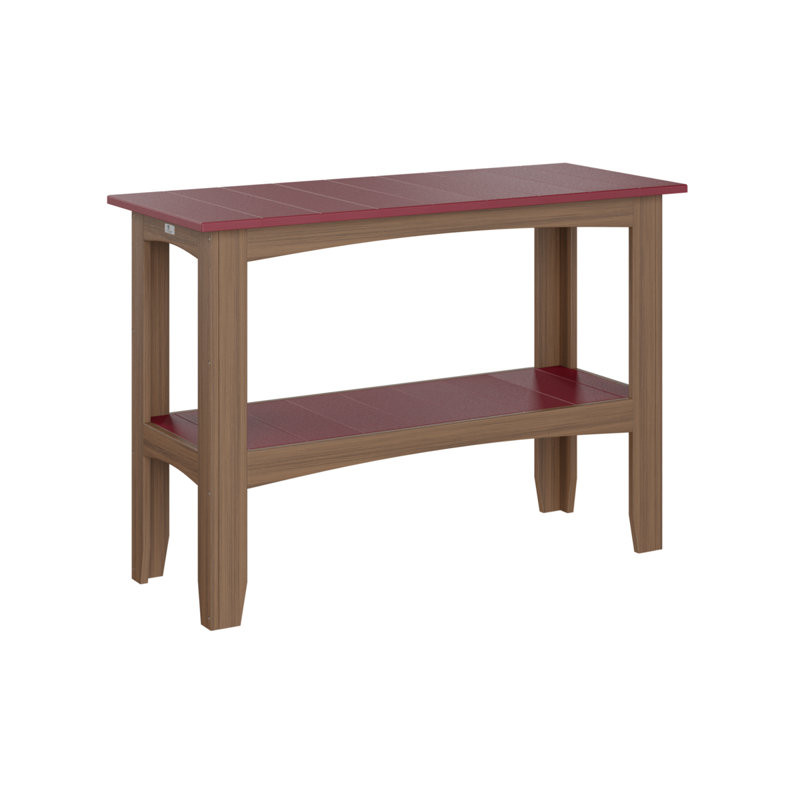 Outdoor Bar Table, Antique Mahogany, Scarlet Red
