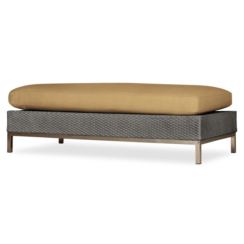 Elements Outdoor Ottoman, Pewter, Demo Oatmeal