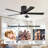 52 In. 5 Solid Wood Blades Flush Mount Indoor Ceiling Fan With Light Kit-564358476