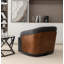 Fauteuil demi-tonneau pivotant en similicuir Broderic-1979426725