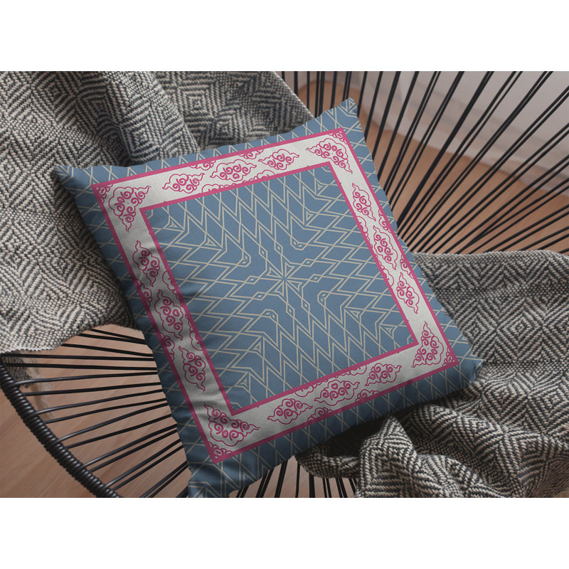 Geometric Outdoor Reversible Throw Pillow, 18" x 18"