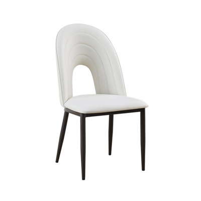 Chaise en métal Arc Hollow avec siège et dossier en vinyle, 13 lb