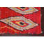 Tapis de couloir rouge en laine noué à la main de conception unique 3 pi 1 po x 10 pi 7 po