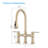 Double Handle Bridge Kitchen Faucet With Pull-Down Spray Head-104406462