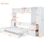 Lit pour grand lit avec tiroirs et rangement - Grand lit blanc fonctionnel Elegance
