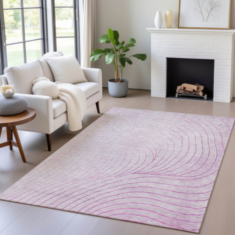 Tapis intérieur / extérieur lavable à la machine Xhevrie, Rectangle 10 pi x 14 pi