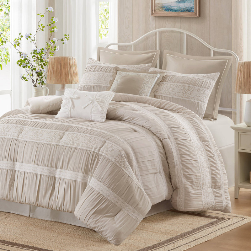 De literie pour grand lit, jacquard en polyester style maison de campagne