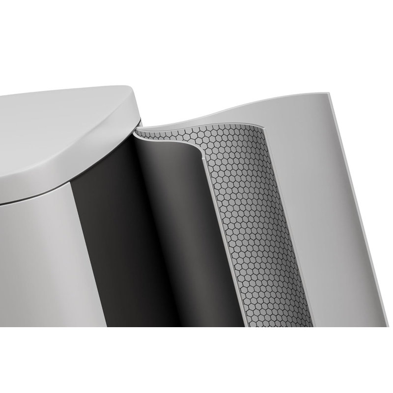 Ensemble de poubelles 13 gallons et 2,6 gallons en acier inoxydable avec couvercle à fermeture douce et seau intérieur, Blanc