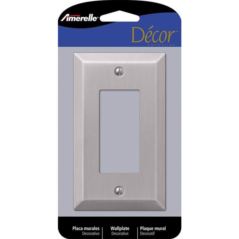 Ensemble de 1 plaque murale décorative en métal Amerelle Tindal, H 4,94 po x l 2,88 po x P 0,3 po, Nickel brossé
