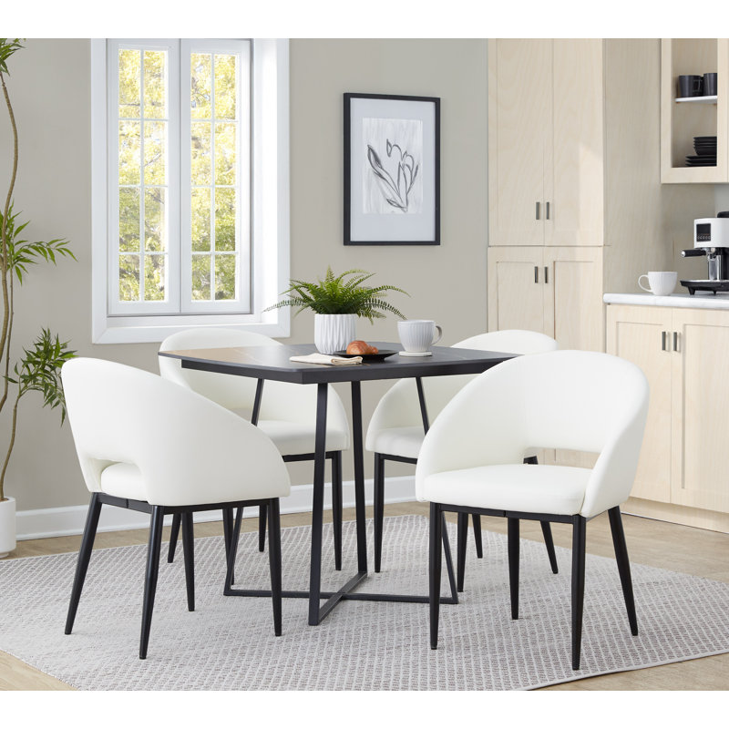 Fayette Square Dinette Table, Black, Gold