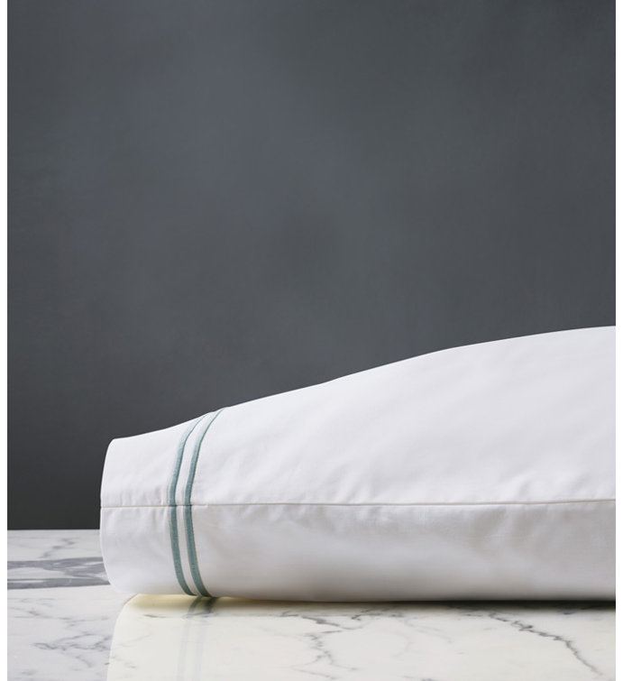 Enzo Pillow Case in White/Lake