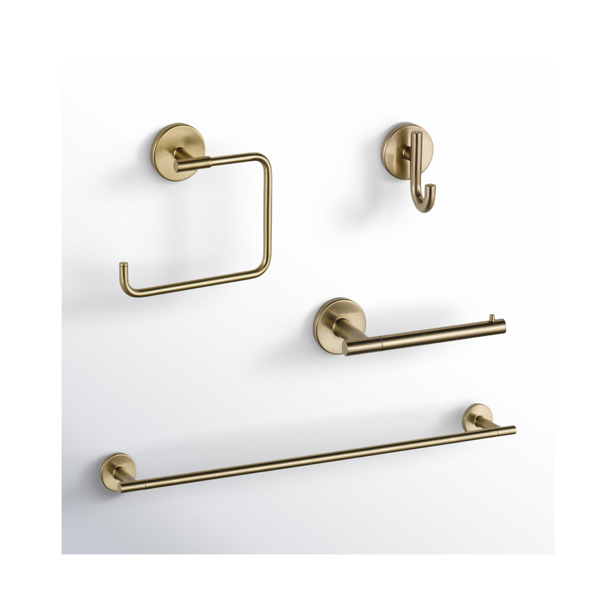 Trinsic Delta 4 Piece Bathroom Hardware Set, Champagne Bronze