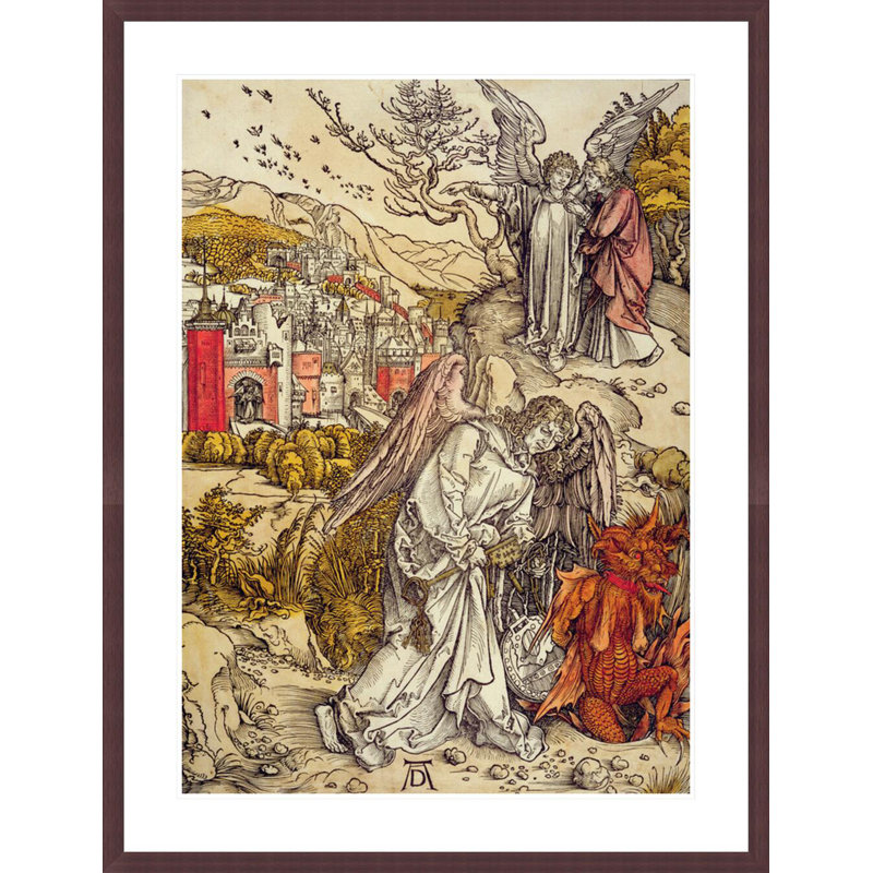 «Angel with the Key of the Abyss» par Albrecht Dürer, impression giclée sur cadre, H 41,5 po x l 31,67 po