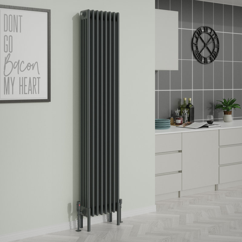 Addilyn Vertical Traditional 4 Column Radiator 1800x380mm, Anthracite