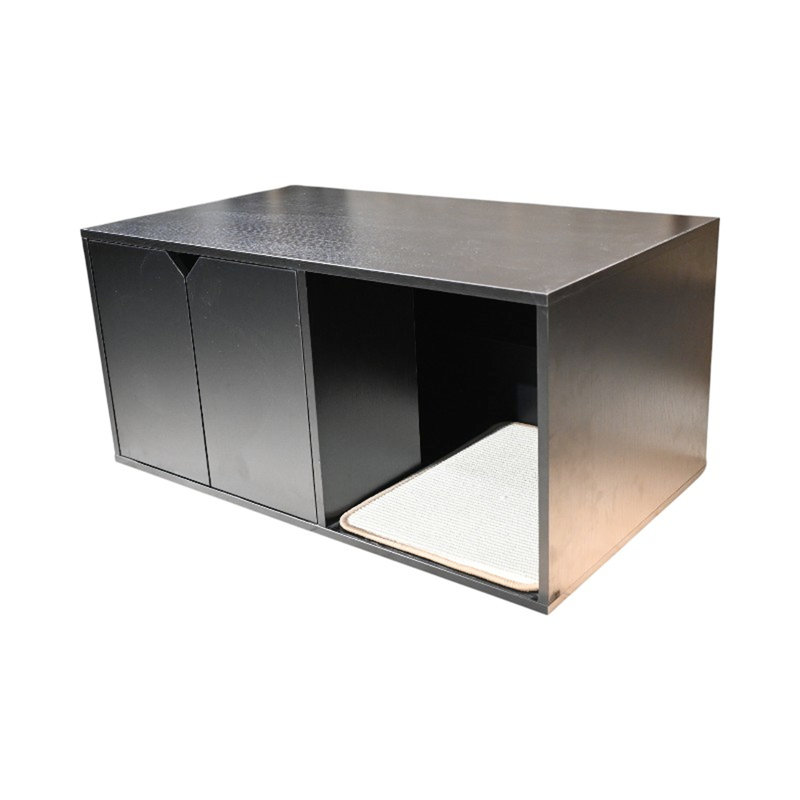 Enceinte de litière pour chat 35,43 ", maison noire avec bloc-notes, 20,16" x 16,76 ", 52 livres, structure stable et robuste pour l'enclos, large, 16,76" de haut, valeur esthétique