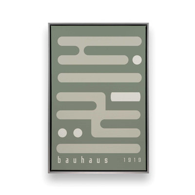 Green Bauhaus Minimalist Circuitry II, reproduction sur toile dans un cadre