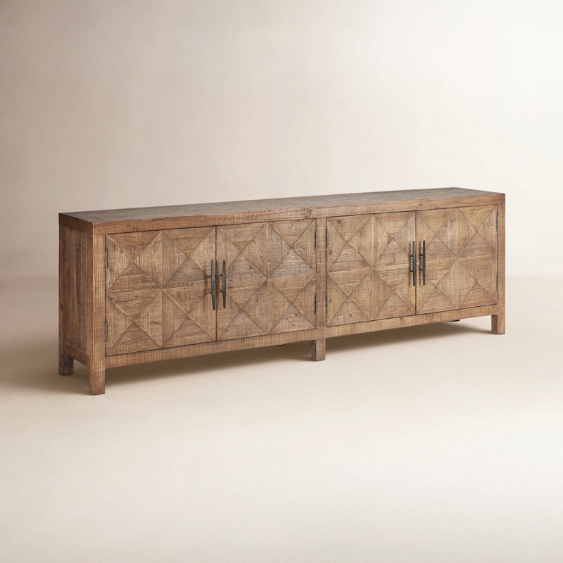 Buffet en bois récupéré massif 103 po Elani, Brun