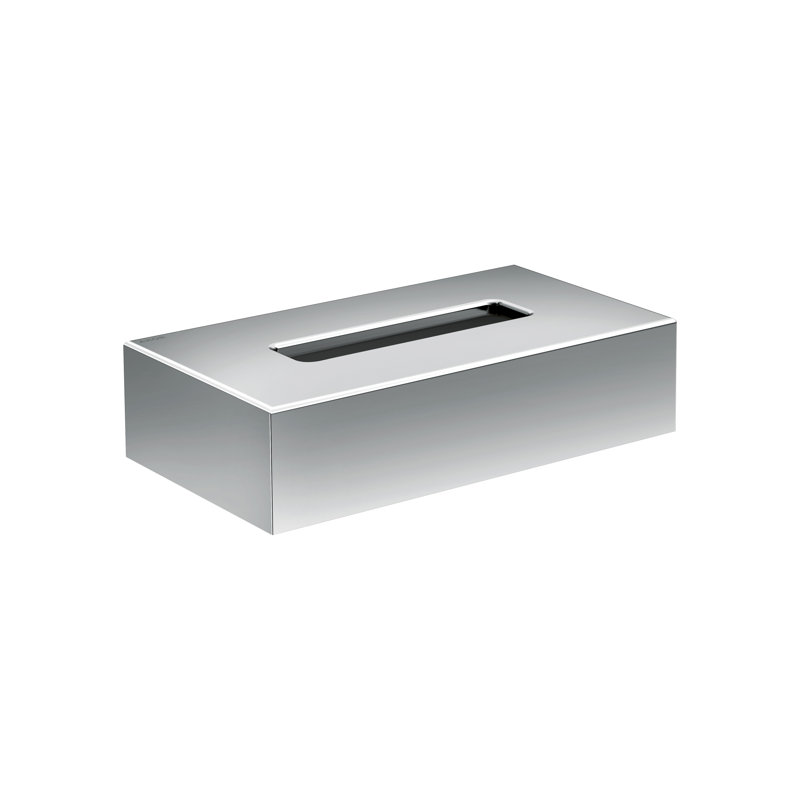 Universal Circular Tissue Box Cover, Chrome