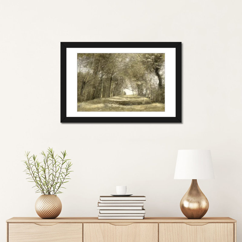 «Shading Path II», impression sur toile, Papier d'art encadré noir, Blanc, H 16 po x l 24 po x P 1 po