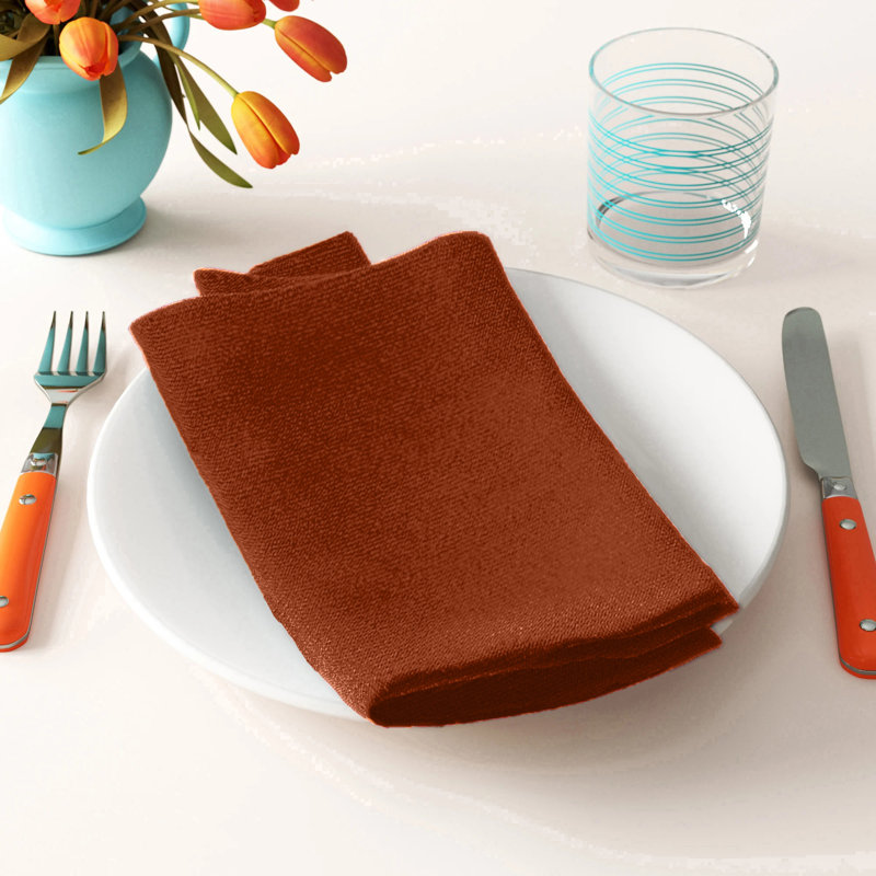 Polyester Square Napkin - Basics by Wayfair™, Orange, Set of 4