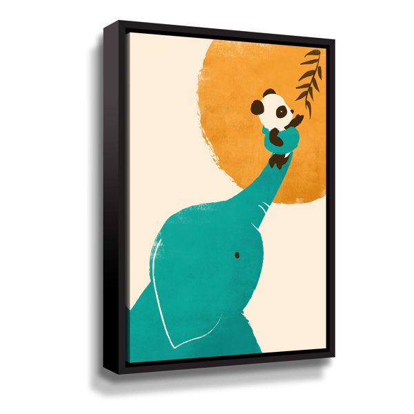 Indigo Safari Pandas Little Helper - Painting on Canvas | Wayfair