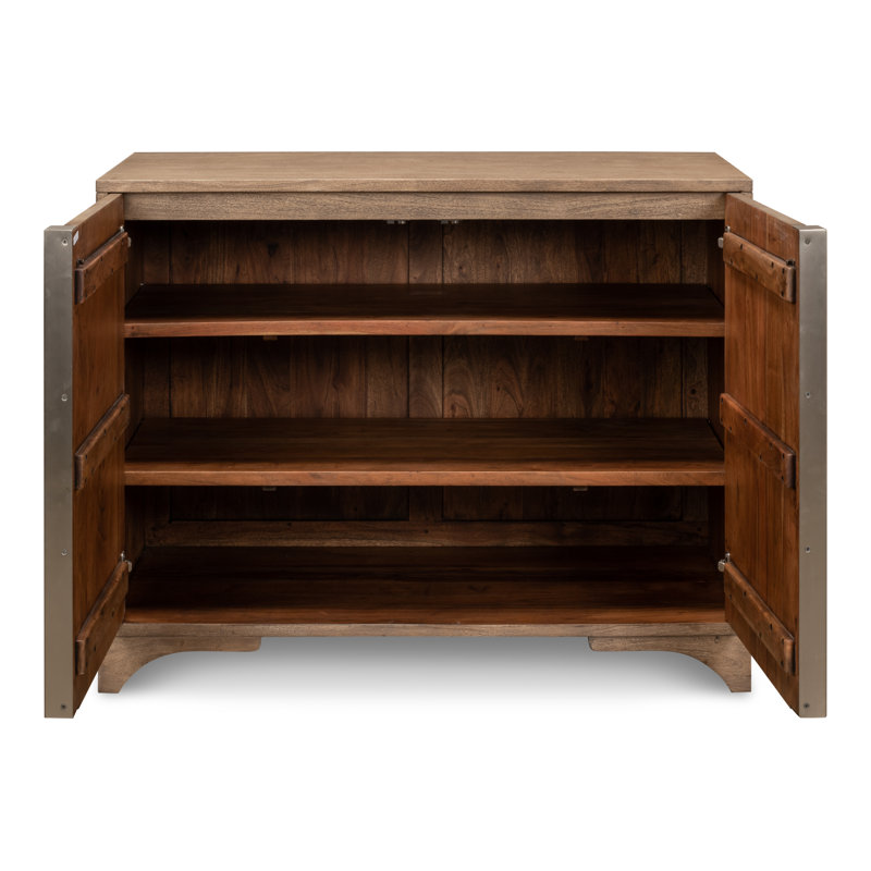 Buffet décoratif à 2 portes en bois massif