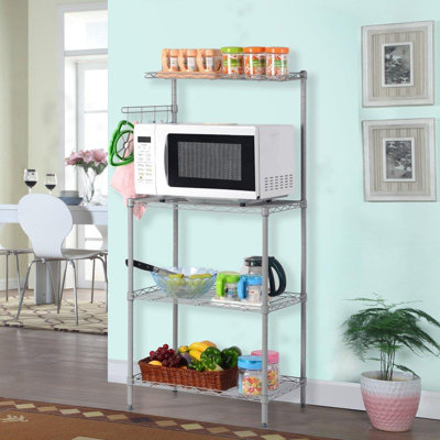 Hunnewell 23.62 in. W Steel Standard Baker's Rack with Microwave Compatibility