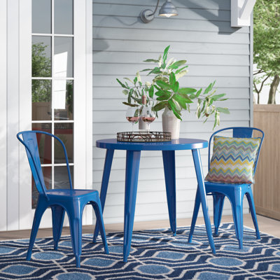 Brinson Round Steel Bistro Set