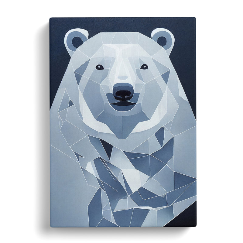 Reinaldo Polar Bear Geometric - Wrapped Canvas, 50cm H x 35cm W x 3cm D