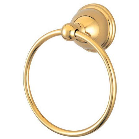 Restoration Wall Mounted Chicago Towel Ring, Polished Brass