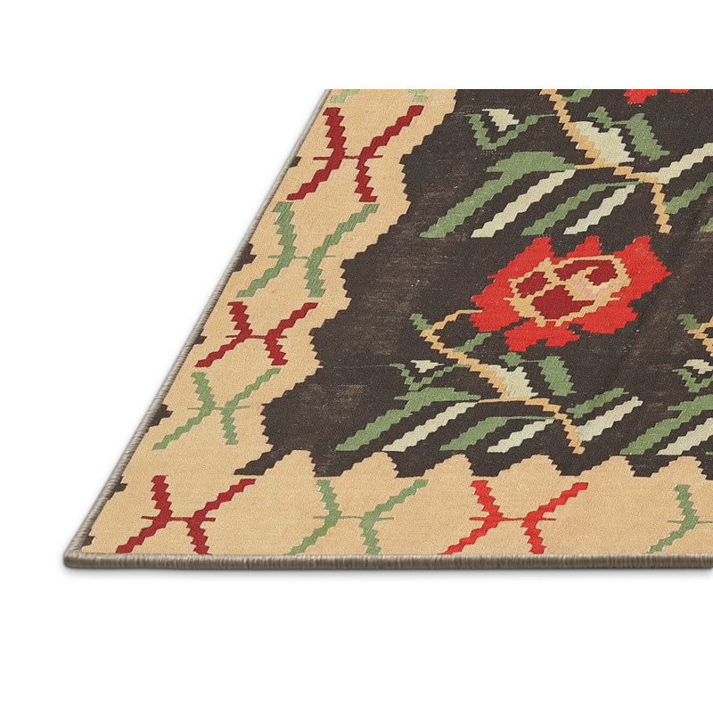Tapis rouge / beige Veana, Rectangle de 3 pi x 5 pi