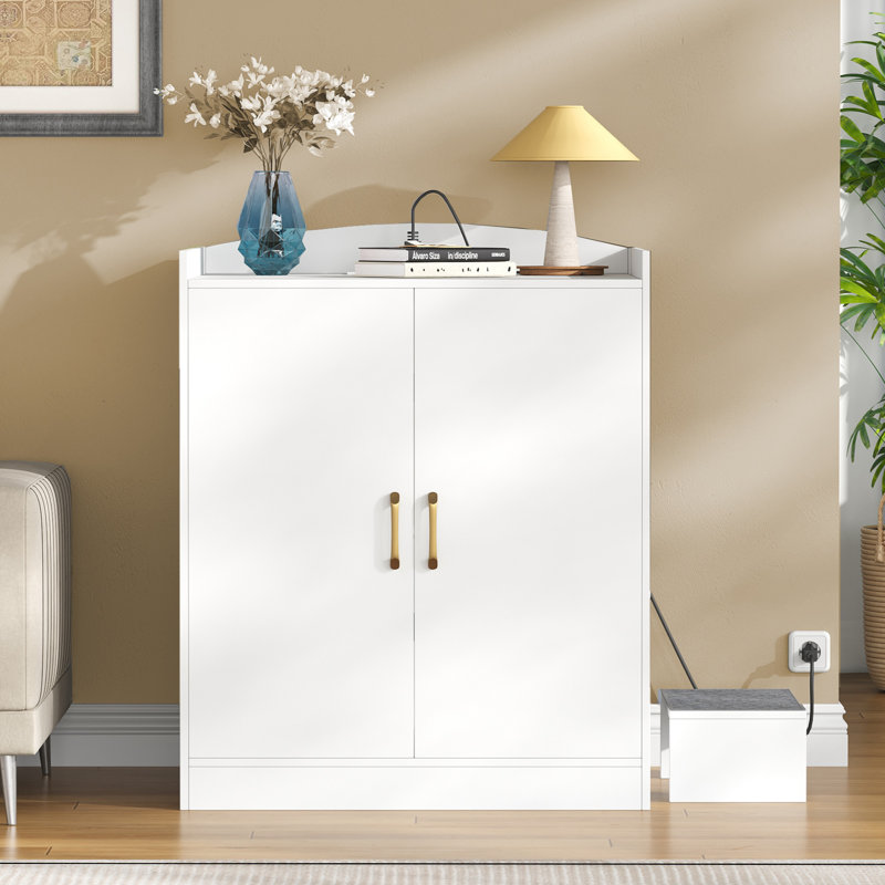 Cat Litter Robot Enclosure, Large Hidden Litter Box Furniture with Charging Station, Suitable for Automatic/Self-Cleaning Cats Litter Boxes and Litter Robot 3/4, Modern, White 84B6385A62794B8084579F266727AF71