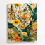 Aquarelle florale 41, art mural en métal vert-452687810