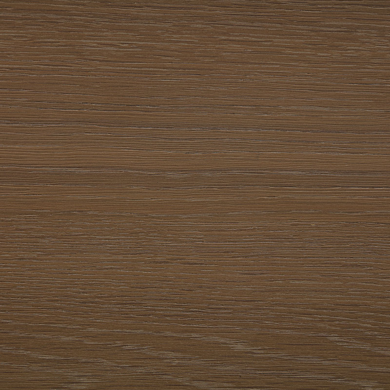 Table basse Madera en placage de chêne et bois massif avec roulettes, Brun noyer