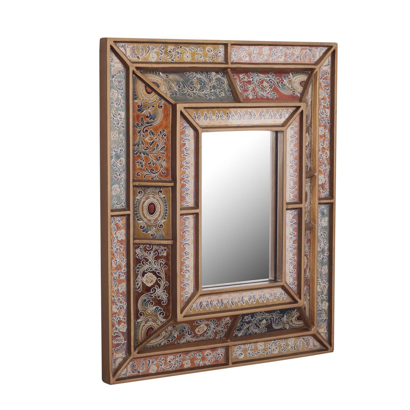 Miroir mural en verre peint inversée colonial charme Arseni