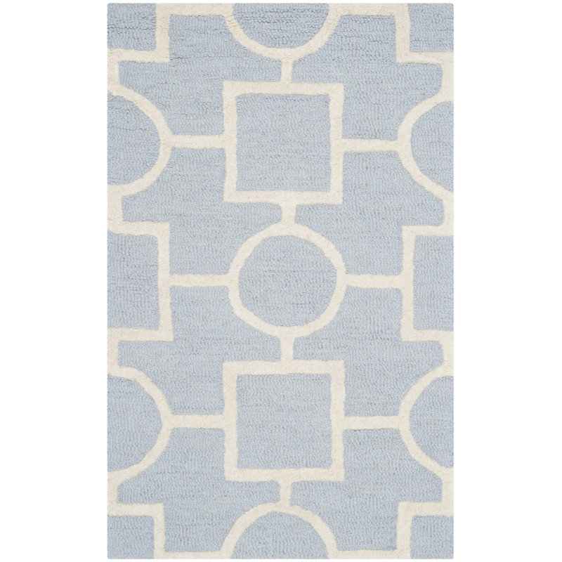 Deedgra Hand Tufted Wool Geometric Rug, Rectangle 2'6" x 4'