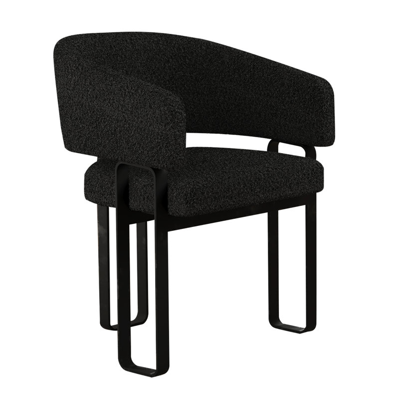 Chaises en tonneau Boucle Barrel, Noir lustré, Noir, noir, noir, noir