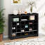 Console de rangement à 24 casiers au design épuré, armoire de rangement moderne avec base incurvée, buffet polyvalent pour le couloir, la chambre à coucher et le salon-397334207
